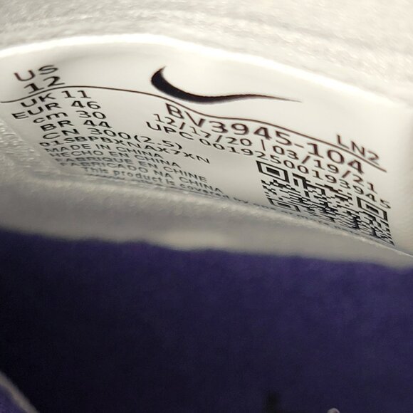 Nike Alpha Menace Pro 2 Mid White/Purple Football Cleats BV3945-104 Mens Size 12 - Picture 6 of 6